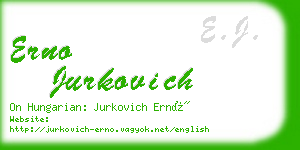 erno jurkovich business card